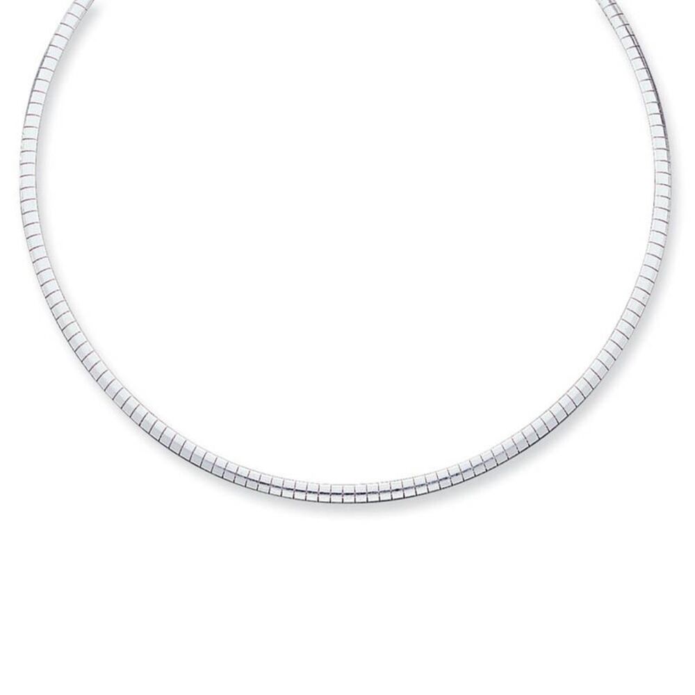 3mm Sterling Silver Domed Hollow Cubetto Chain Necklace, 16 Inch